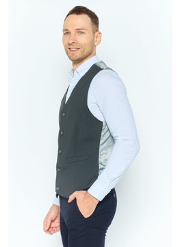 Asos Design Men Skinny Fit Solid Waist Coat, Dark Grey  - Image 2
