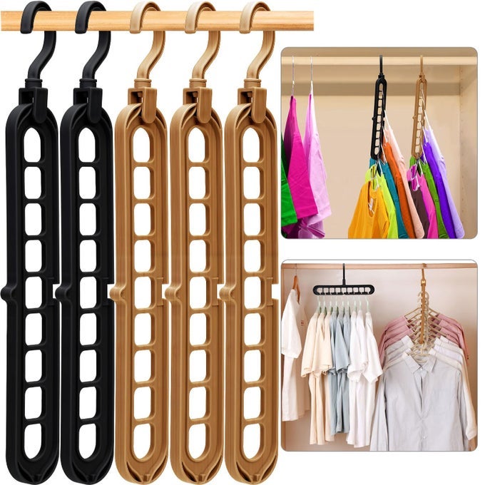 CLOSET ORGANIZERS AND STORAGECOLLEGE DORM ROOM ESSENTIALS MULTIFUNCTIONAL ORGANIZER MAGIC SPACE SAVING HANGERS WITH 9 HOLES STORAGE ORGANIZATION FOR WARDROBE