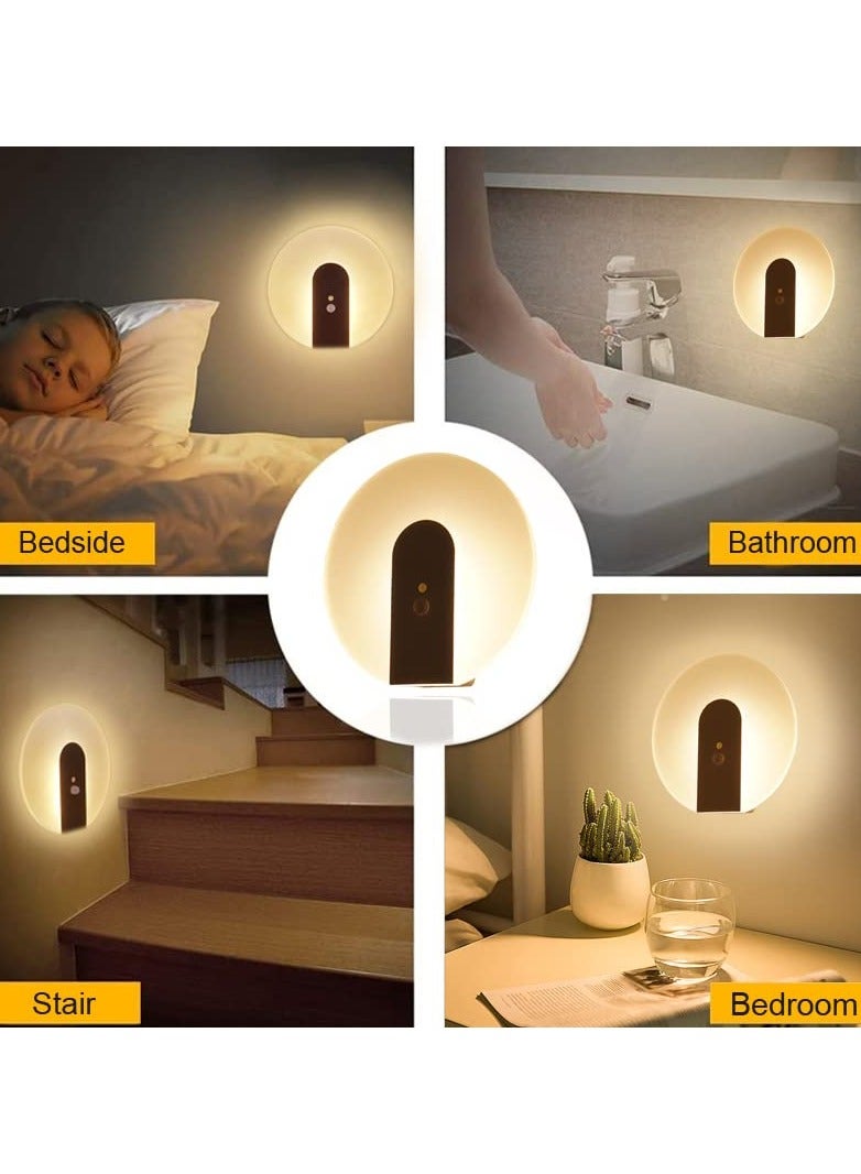 SYOSI 2Pcs Wall Lights with Motion Sensor, Portable Wall Lamp, USB Rechargeable Wall Sconce, Induction LED Night Light with Magnet, Modern Wall Socnce Lighting for Stairs Hallway - Image 4