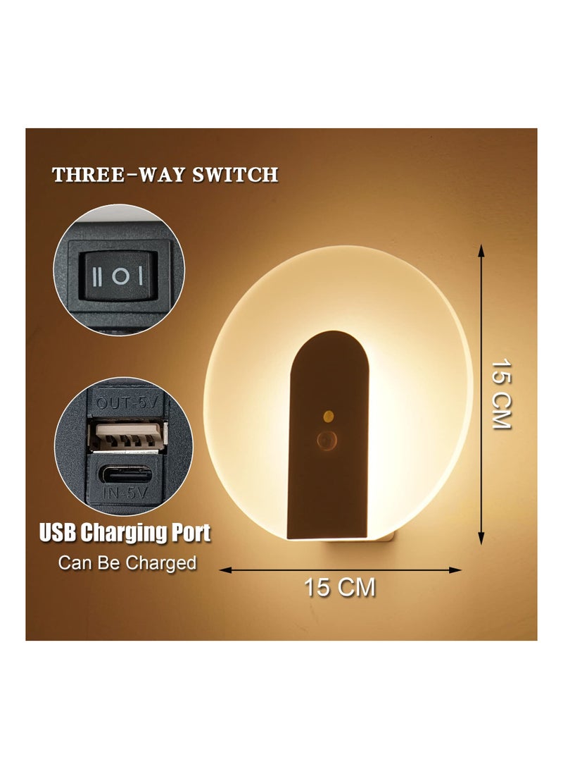 SYOSI 2Pcs Wall Lights with Motion Sensor, Portable Wall Lamp, USB Rechargeable Wall Sconce, Induction LED Night Light with Magnet, Modern Wall Socnce Lighting for Stairs Hallway - Image 5