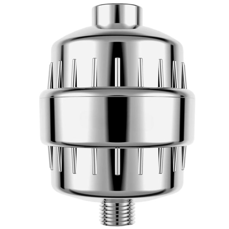 Parkplus 15 Stage Shower Filter Shower Head Filter Hard Water FilterRemove Chlorine Heavy Metals and Other Sediments Vitamin C Water Softener Reduces Dry Itchy SkinDandruff Silver - Image 1