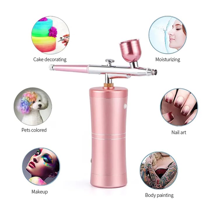 Aravli Aravli Cordless Airbrush Makeup Machine Mini Airbrush Kit Handheld Airbrush Cosmetic System for Barber Nail Art Model Painting Supplies Assorted Color  - Image 2