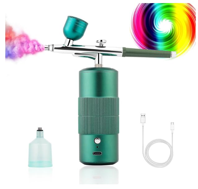 Aravli Aravli Cordless Airbrush Makeup Machine Mini Airbrush Kit Handheld Airbrush Cosmetic System for Barber Nail Art Model Painting Supplies Assorted Color  - Image 4