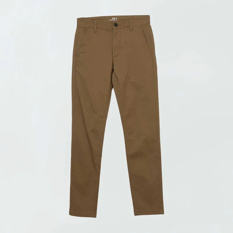 Kiabi Slim-Fit Chinos Brown