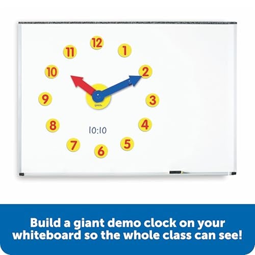Learning Resources Magnetic Time Activity Set, Homeschool, Time Telling, Basic Math Skills, Giant Demo Clock, Whiteboard Accessories, Grades K+, Ages 5+ - Image 2