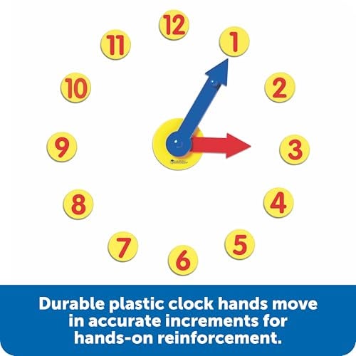 Learning Resources Magnetic Time Activity Set, Homeschool, Time Telling, Basic Math Skills, Giant Demo Clock, Whiteboard Accessories, Grades K+, Ages 5+ - Image 3