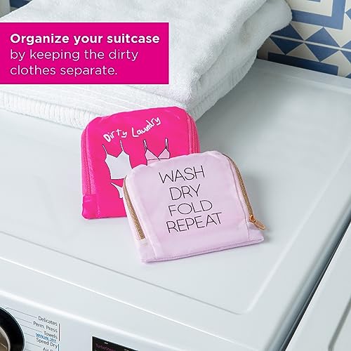 Miamica Travel Laundry Bag - Wash, Dry, Fold Repeat, Black - Image 4