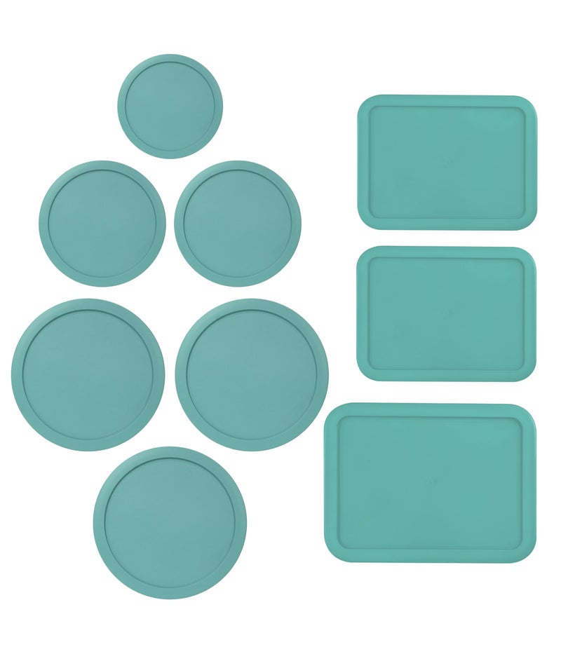 Replacement Lids for Pyrex Glass Food Storage Containers Rectangular 1 1Cup 2 2Cup 2 4Cup 1 7Cup 2 3Cup 1 6Cup Round Rectangle Turquoise