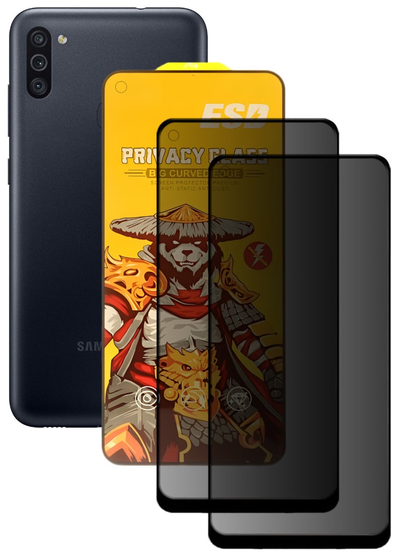 ESD 2 Pieces Tempered Dustproof Privacy Glass Screen Protector Compatible For Samsung Galaxy M11 - Image 1