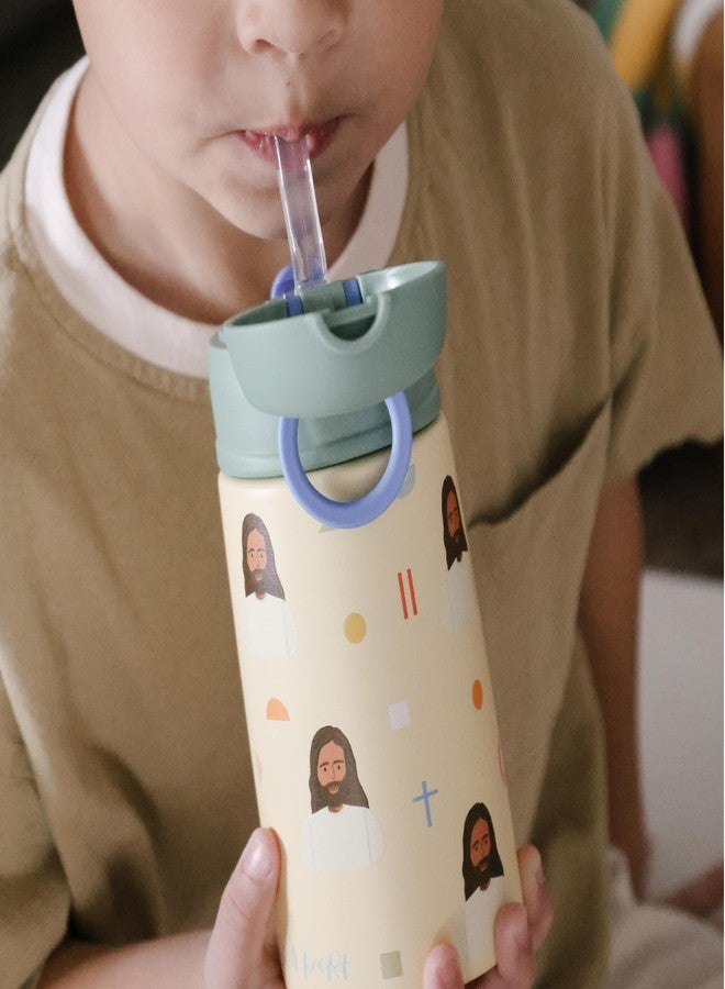 Be A Heart Jesus Water Bottle for Kids Stainless Steel 13.5 oz Yellow - Image 5