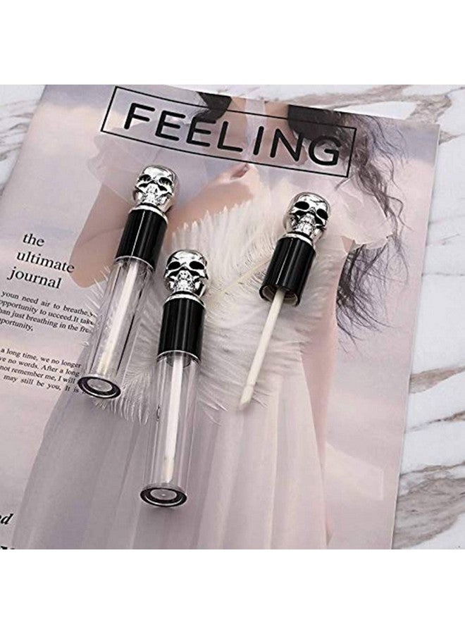 Healthcom 6 Packs 10Ml Empty Lip Gloss Tubes Vials Gold/Silver Skull Cap Lip Glaze Tube Cosmetic Lip Balm Bottles Container Diy Lipstick Tube Refillable Lipgloss Samples Jar Makeup Tool For Women Girl - Image 4