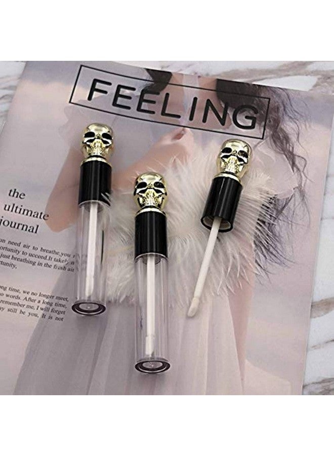 Healthcom 6 Packs 10Ml Empty Lip Gloss Tubes Vials Gold/Silver Skull Cap Lip Glaze Tube Cosmetic Lip Balm Bottles Container Diy Lipstick Tube Refillable Lipgloss Samples Jar Makeup Tool For Women Girl - Image 5