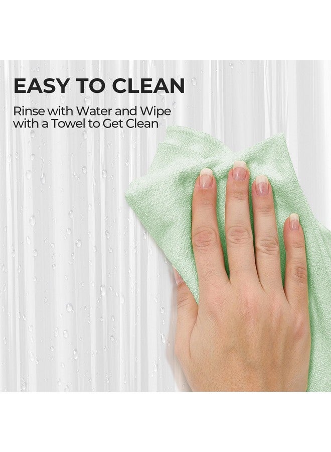 AmazerBath Shower Curtain Liner 2 Pack, 72 x 84 Inches PEVA Plastic Shower Liner with 3 Weighted Stones and 12 Rustproof Metal Grommet, Lightweight Waterproof Shower Curtain - Clear - Image 4