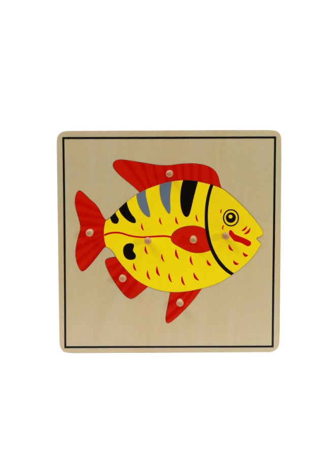 Tiger Everyday Montessori Montessori Early Childhood Teaching Aids Biological Educational Toys Animal And Plant Insect Panel Growth Puzzle - Image 2