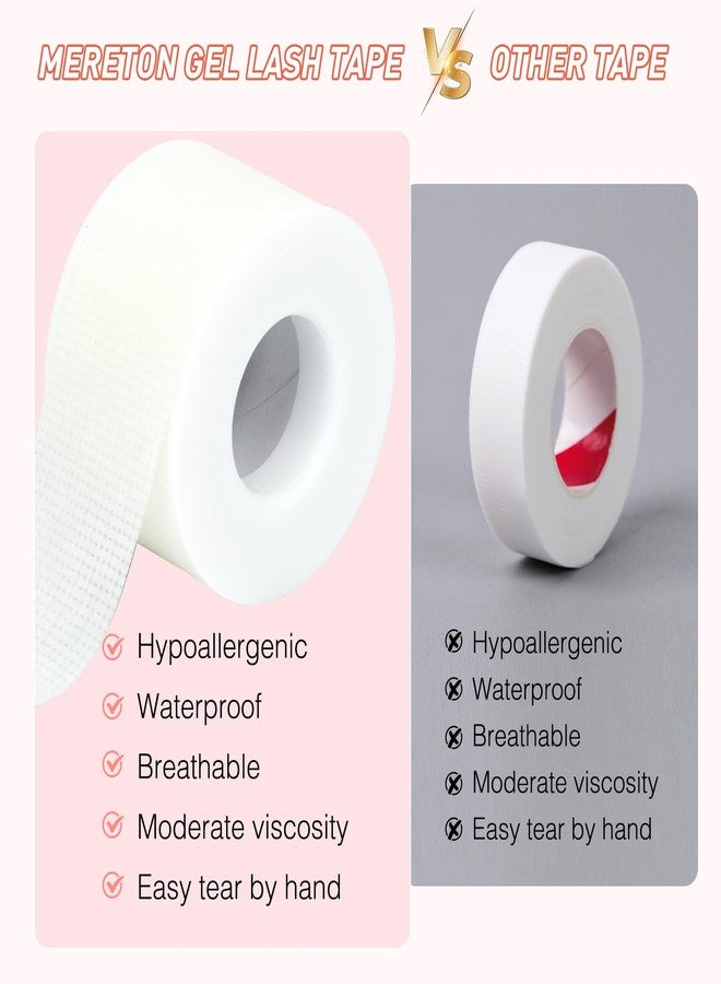 MERETON Lash Tape for Eyelash Extensions - Silicone Gel Eyelash Tape for Sensitive Skin Pain Free Removal Breathable Micro Eyelash Extension Supplies Colorful（1in x 4yd，Black/White/Pink/Purple/Blue） - Image 2