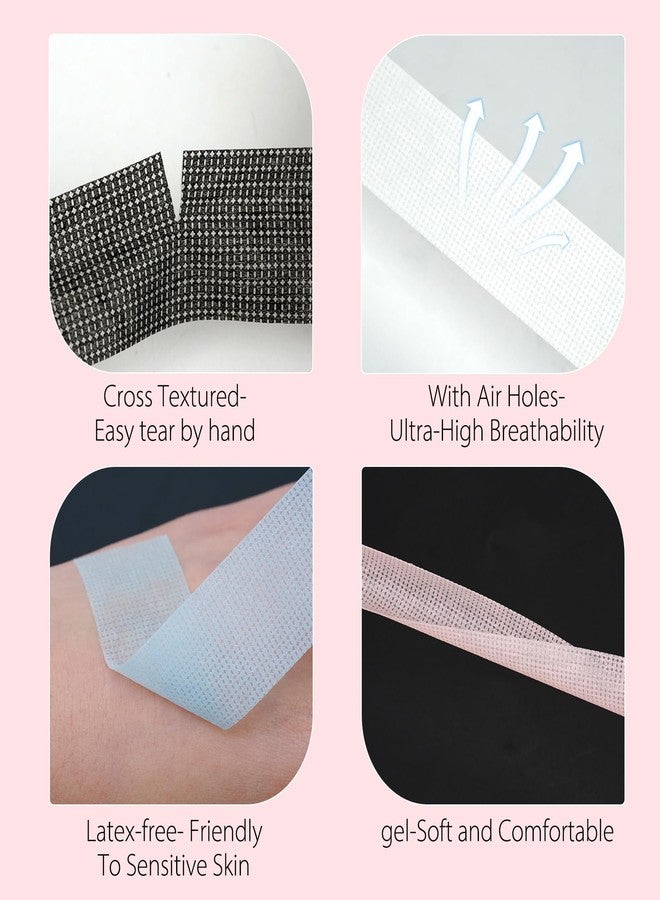 MERETON Lash Tape for Eyelash Extensions - Silicone Gel Eyelash Tape for Sensitive Skin Pain Free Removal Breathable Micro Eyelash Extension Supplies Colorful（1in x 4yd，Black/White/Pink/Purple/Blue） - Image 3