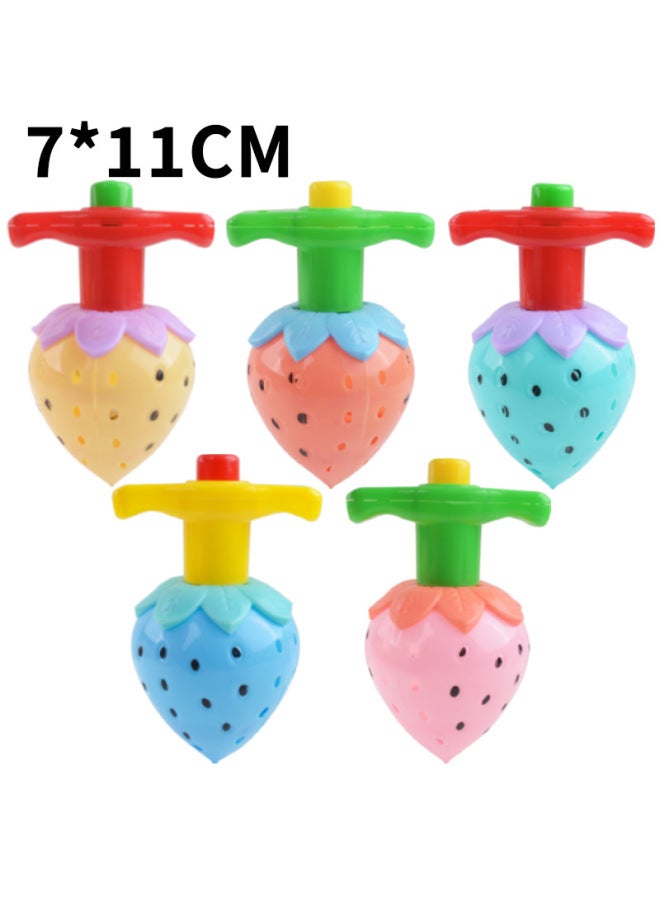 Children's Luminous Toy Lotus Gyro Colorful Flash Music Gyro Toy Small Gift Night Market Stall Wholesale-Color:Strawberry Glowing Gyro - Random Color  (no Music)  - Image 1