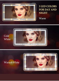 DLP Rechargeable Car Makeup Mirror with LED Light, 1500mAh Battery, 5V2A USB Power Supply, Three-Color & Stepless Adjustment & Peripheral Light Strip, Sun Visor Mirror  - Image 5
