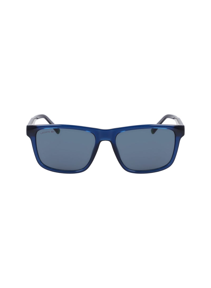 LACOSTE FULL RIM BIO INJ-G820 MODIFIED RECTANGLE LACOSTE SUNS L6025S  5617 (410) TRANSPARENT BLUE - Image 1