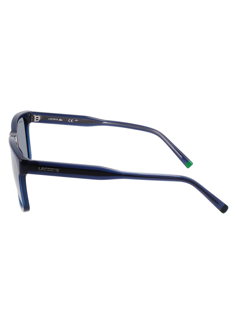 LACOSTE FULL RIM BIO INJ-G820 MODIFIED RECTANGLE LACOSTE SUNS L6025S  5617 (410) TRANSPARENT BLUE - Image 4