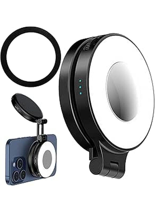 Magnetic Rechargeable LED Selfie Light Stepless Brightness For Phone Video Recording Photography Vlogging - Image 1