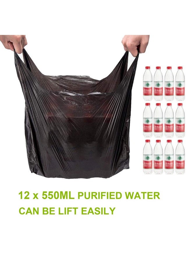 LazyMe LazyMe T Shirt Bags, Black Grocery Plastic Bags with Handles Shopping Bags in Bulk Restaurant Bags, 12 x 20 inch (Black 200 Pcs) - Image 5