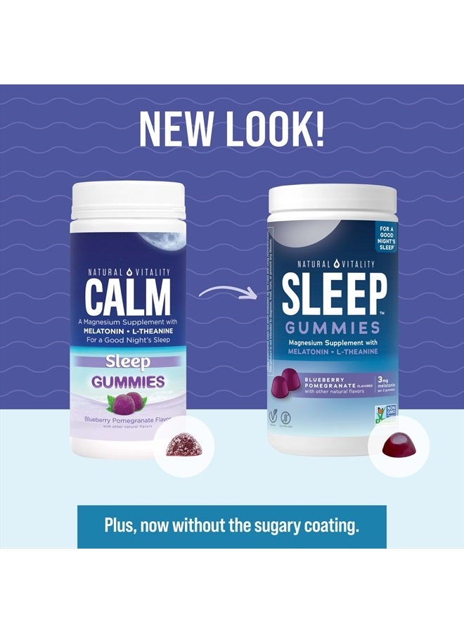 Natural Vitality CALM Sleep Gummies Magnesium Supplement, Melatonin & Magnesium Citrate, Sleep Aid Gummies, L-Theanine, Gluten Free, Helps the Body Ease into Sleep, Blueberry Pomegranate 60 Count  - Image 2