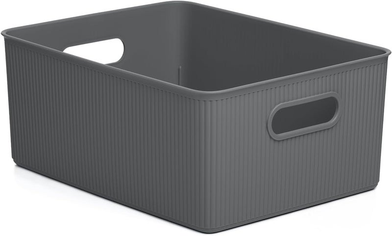 TATAY Large Multipurpose Sort Basket Holds 15 Liters, Anthracite Grey, 29.4 x 38.5 x 16 - Image 1