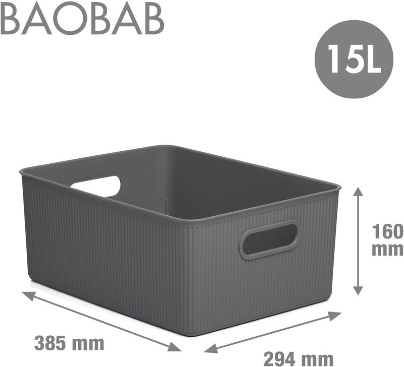 TATAY Large Multipurpose Sort Basket Holds 15 Liters, Anthracite Grey, 29.4 x 38.5 x 16 - Image 3