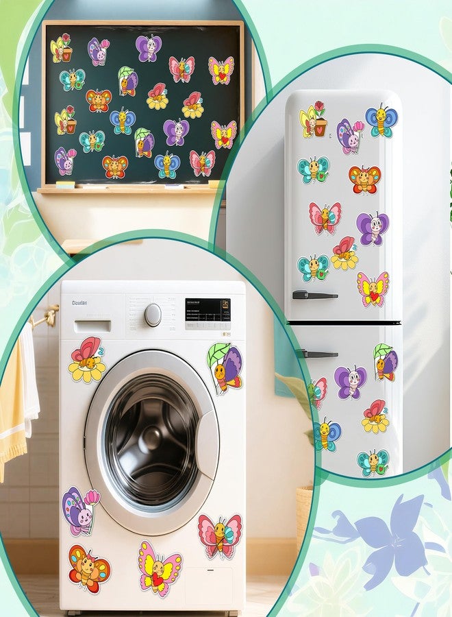 Haooryx Spring Butterfly Coloring Art Craft Kit - 30 Set Color Your Own Spring Butterfly Magnet Craft DIY Paper Decoration for Kids School Art Project Class Activity Refrigerator Bulletin Board Decor - Image 5