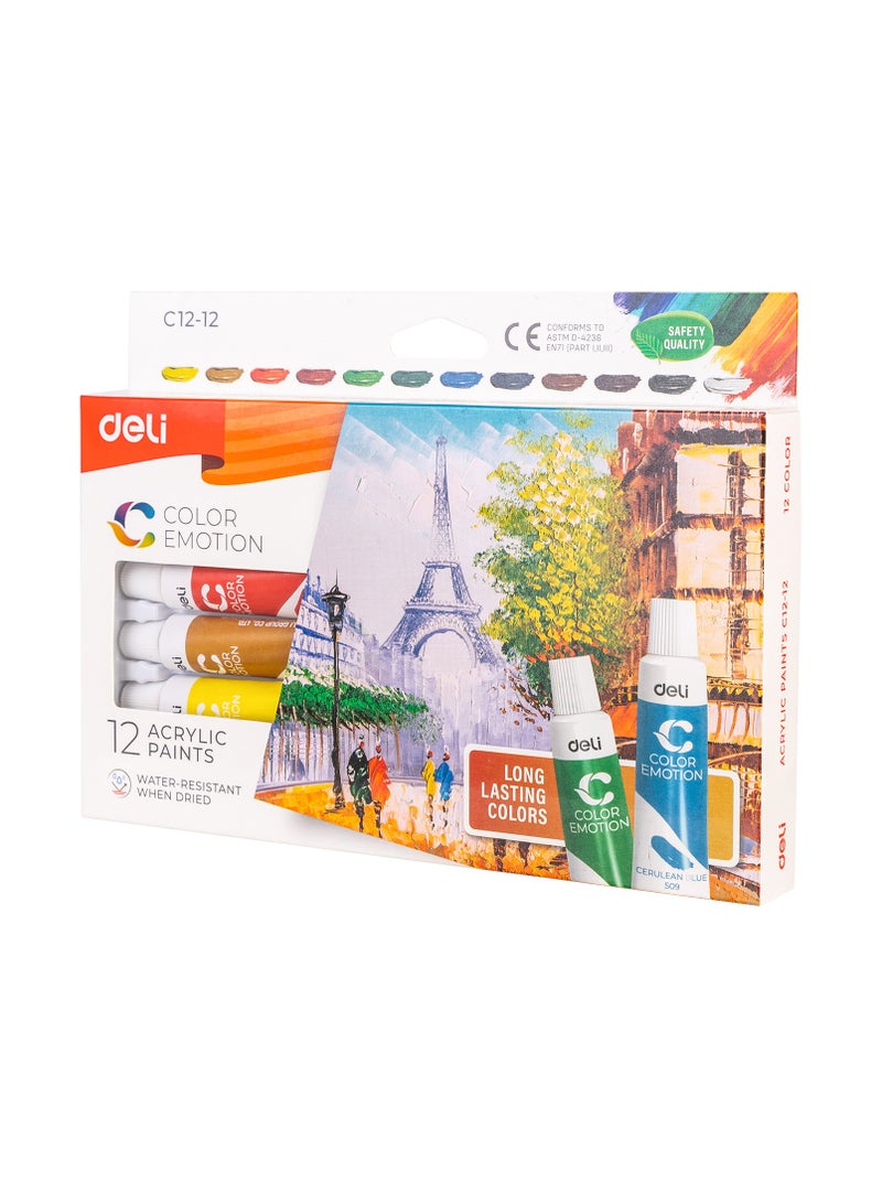 ديلي ألوان أكريليك من ديلي EC12-12 - 12 لون، 12 مل/أنبوب - Image 4