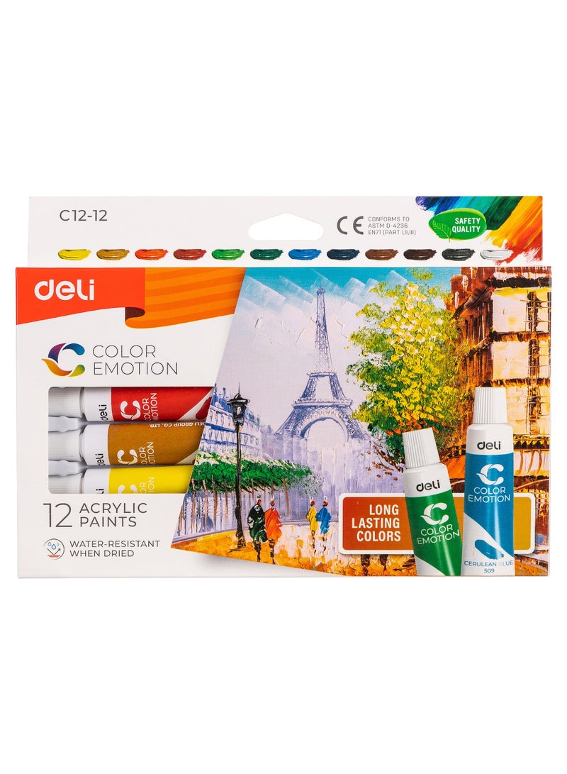 ديلي ألوان أكريليك من ديلي EC12-12 - 12 لون، 12 مل/أنبوب - Image 5