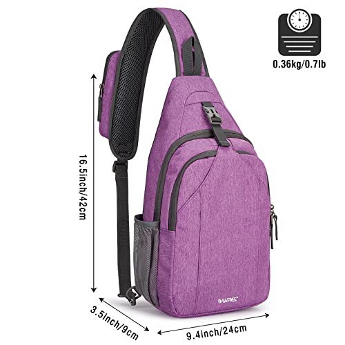 G4Free Sling Bag RFID Blocking Sling Backpack Crossbody Chest Bag Daypack for Hiking Travel(Light Purple) - Image 4