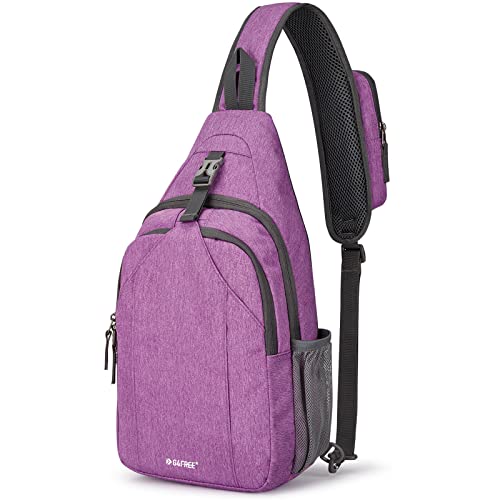 G4Free Sling Bag RFID Blocking Sling Backpack Crossbody Chest Bag Daypack for Hiking Travel(Light Purple) - Image 1