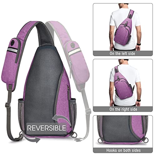 G4Free Sling Bag RFID Blocking Sling Backpack Crossbody Chest Bag Daypack for Hiking Travel(Light Purple) - Image 5