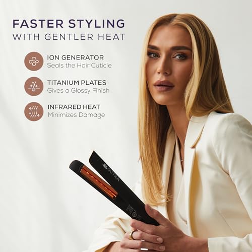 Sutra Professional IR2 Flat Iron, 1.5" - Ionic Infrared Hair Straightener with Adjustable Temperature, Auto Shut-Off & Swivel Cord - Straight Iron for Straightening Hair - Image 5