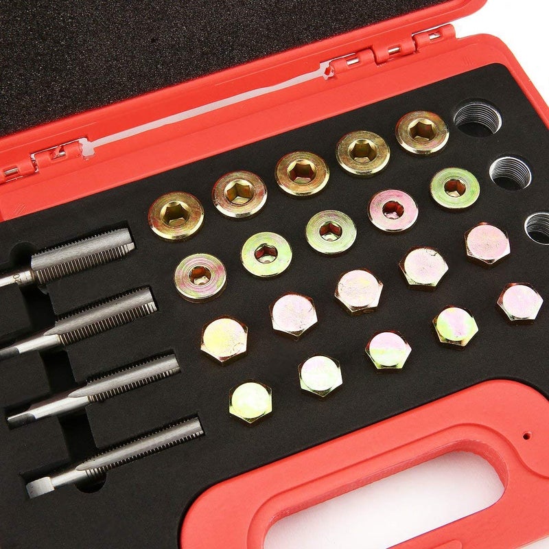 Generic BestsQ 64Pcs Oil Pan Thread Repair Kit Sump Gearbox Drain Plug Tool Set M13 M15 M17 M20  - Image 2