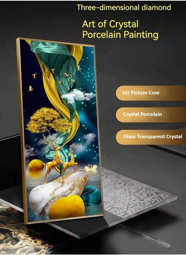 Bliss Vie BLISS VIE Natural minimalist landscape contemporary Luxury Style Wall Painting Wall Art for Bedroom Living Room, with Premium Crystal Porcelain Alluminium Alloy Frame (Sea Sunrise, 40x80 cm)  - Image 5
