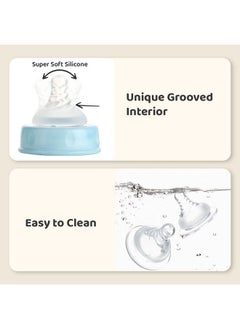 R for Rabbit First Feed Glass Baby Feeding Nipple Milk Bottle With Anti Colic For New Born Babies Kids; 3 Months+ ; 240 Ml; Lake Blue  - Image 5