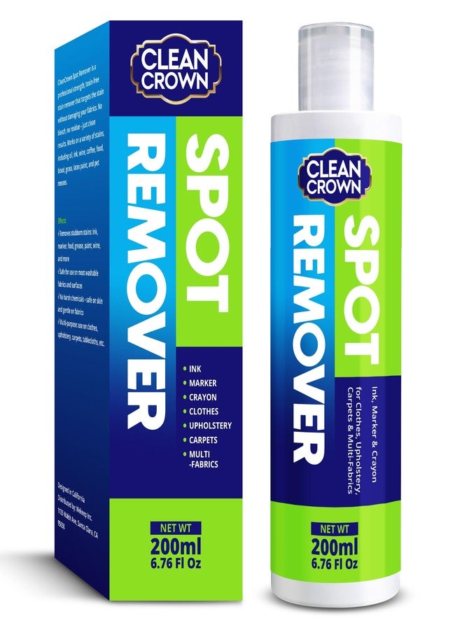 CleanCrown Ink Remover from Clothes (6.8 fl oz), Stain Lifter for Pen, Marker & Printer, Fast-Acting Ink Stain Remover for Fabric, Upholstery & Carpet, Gentle on Most Washable Materials - Image 1