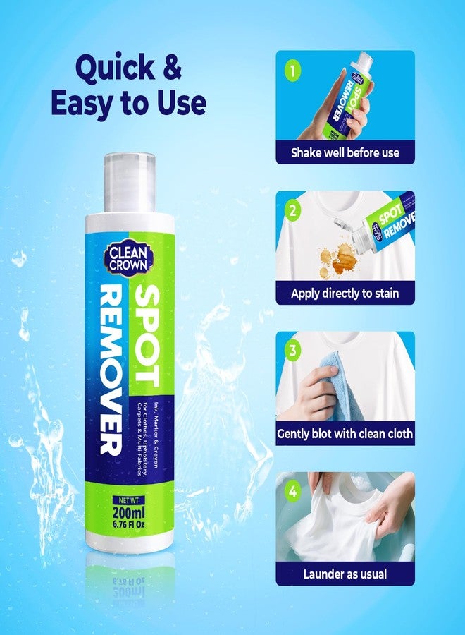 CleanCrown Ink Remover from Clothes (6.8 fl oz), Stain Lifter for Pen, Marker & Printer, Fast-Acting Ink Stain Remover for Fabric, Upholstery & Carpet, Gentle on Most Washable Materials - Image 4