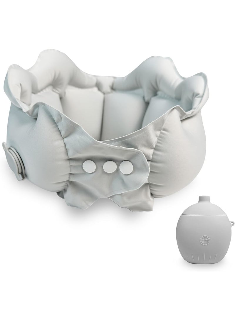 سيوسي Inflatable Travel Pillow, Portable Neck Support with Quick-Inflation Valve, Washable Memory Foam Cushion for Airplane, Car, Bus, Train Commutes, Office, and Home Use, Traveling Essentials (Gray) - Image 1