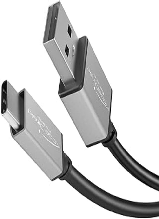 KabelDirekt - KabelDirekt 1067 2m USB A 3.0 to C cable (SuperSpeed data and charger cable, suitable for smartphones tablets with port/space grey) PRO Series black - Image 1