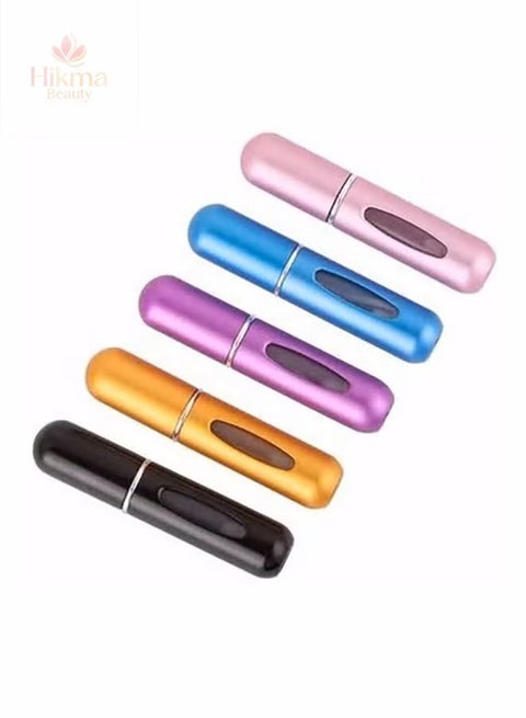 مجموعة زجاجات عطر بخاخة قابلة لإعادة الملء من 5 قطع