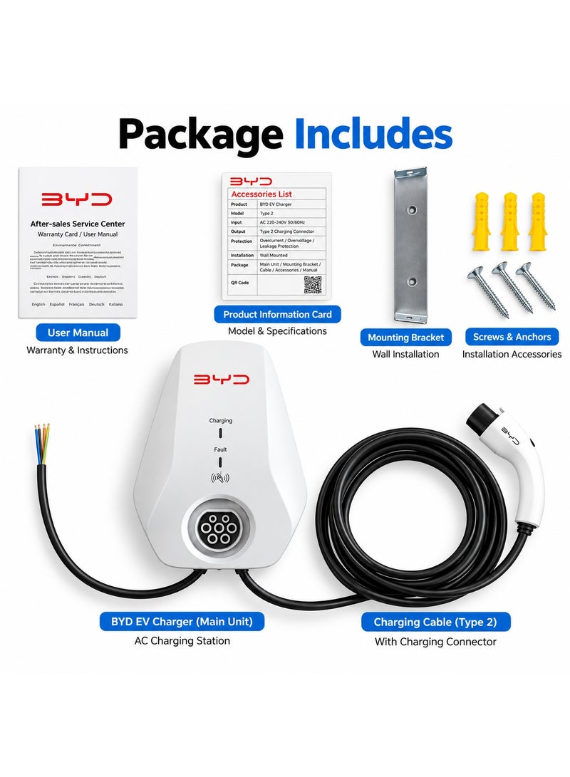 BYD-Compatible 7kW EV Charger – Fast AC Home Charging Station (IP54 Waterproof) - Image 2