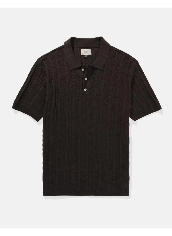 امريكان ايجل AE Textured Sweater Polo Shirt