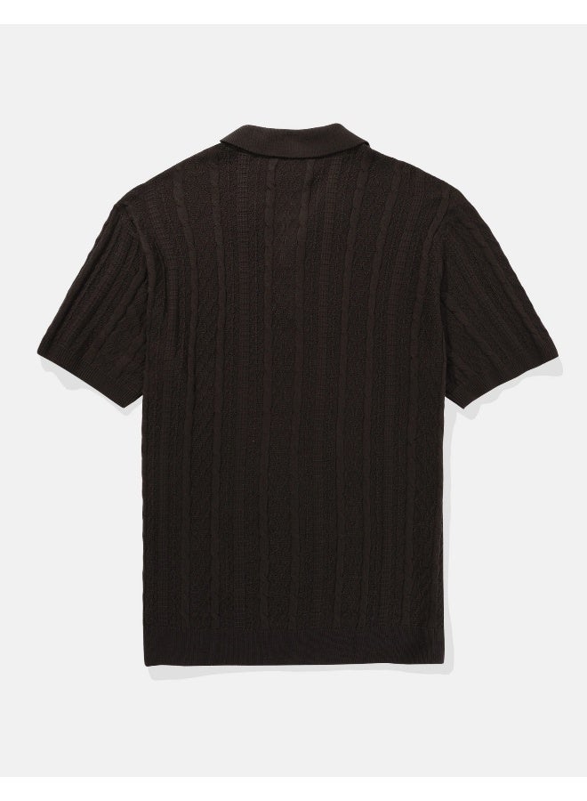 American Eagle AE Textured Sweater Polo Shirt  - Image 2