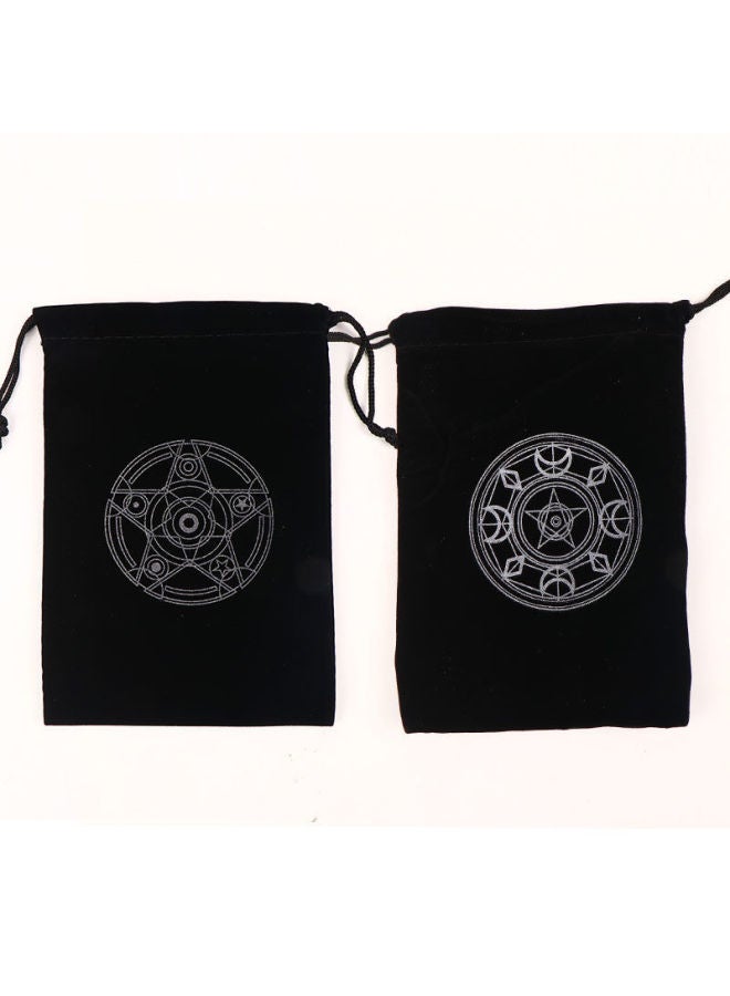 Carlo Card Holder Bag Set Cloth Bag Velvet Tarot Card Storage Black-Color:Star-black Flannel - Image 2