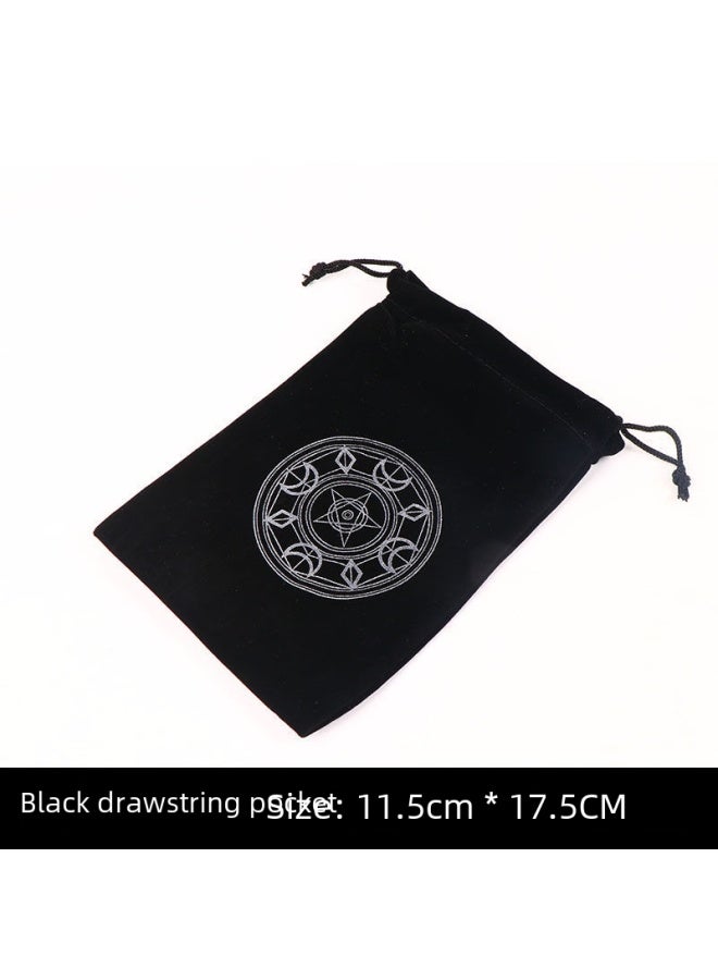 Carlo Card Holder Bag Set Cloth Bag Velvet Tarot Card Storage Black-Color:Star-black Flannel - Image 3