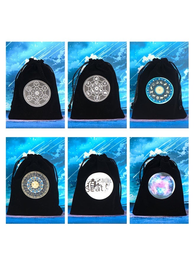 Carlo Card Holder Bag Set Cloth Bag Velvet Tarot Card Storage Black-Color:Star-black Flannel - Image 4